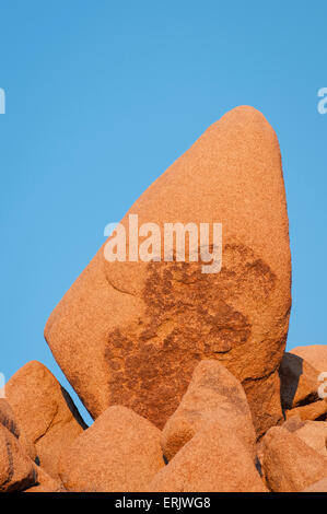 Felsformationen an Jumbo Rocks Gegend von Joshua Tree National Park, Kalifornien. Stockfoto