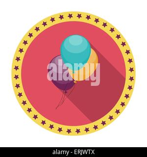 Flache Symbol Ballons mit langen Schatten, Vektor-Illustration Stock Vektor