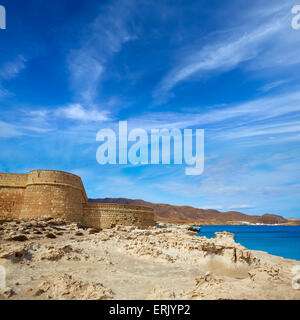 Cabo de Gata in Almeria Festung Los Escullos Strand von Spanien Stockfoto