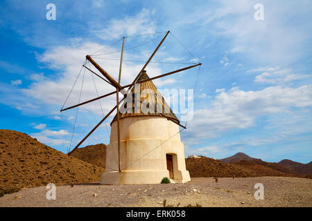 Almeria Molino de Los Genoveses Windmühle traditionell in Spanien Stockfoto