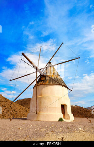 Almeria Molino de Los Genoveses Windmühle traditionell in Spanien Stockfoto