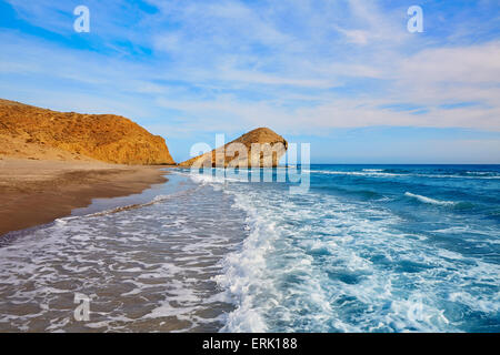 Almeria Playa del Mónsul Strand von Cabo de Gata in Spanien Stockfoto