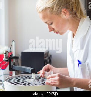 Wissenschaftler arbeiten im analytischen Labor. Stockfoto