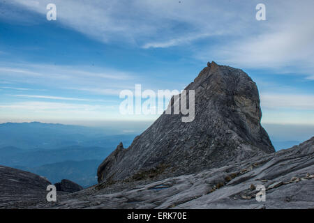 Blick vom Gipfel, Low ´s Peak Mountain Peak, Mount Kinabalu, Sabah, Borneo, Malaysia Stockfoto