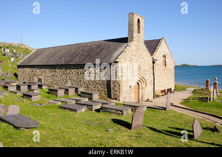 St Hywyns pilgernde Kirche Aberdaron Llyn Halbinsel Gwynedd Wales cymru Stockfoto