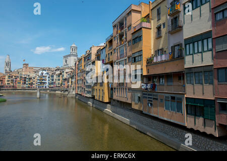 Gebäude in Girona, Katalonien, Spanien Stockfoto