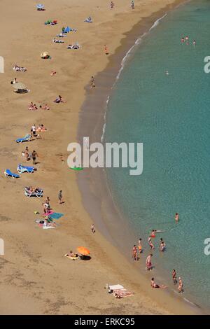 Cala San Vicente Strand, Ibiza, Balearen, Spanien Stockfoto