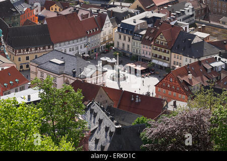 Altstadt mit dem Marktplatz, Blick vom Plassenburg Castle, Kulmbach, Oberfranken, Franken, Bayern, Deutschland Stockfoto