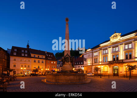 Luitpold-Brunnen auf dem Marktplatz, Kulmbach, Oberfranken, Franken, Bayern, Deutschland Stockfoto