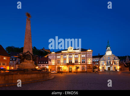 Luitpold-Brunnen auf dem Marktplatz, Kulmbach, Oberfranken, Franken, Bayern, Deutschland Stockfoto