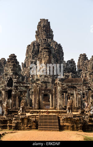 Südeingang der Bayon Tempel, Gopuram, Angkor Thom, Siem Reap, Kambodscha Stockfoto