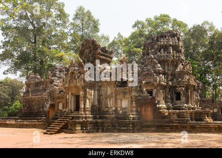 Nordseite der Chau Say Tevoda Tempel, Angkor, Provinz Siem Reap, Kambodscha Stockfoto