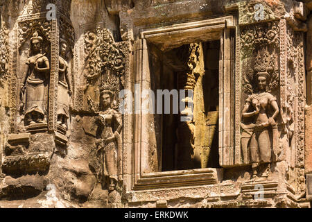 Gesagt Zahlen über die Prsat der Chau Say Tevoda Tempel, Angkor, Provinz Siem Reap, Kambodscha Stockfoto