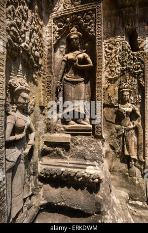 Gesagt Zahlen über die Prsat der Chau Say Tevoda Tempel, Angkor, Provinz Siem Reap, Kambodscha Stockfoto