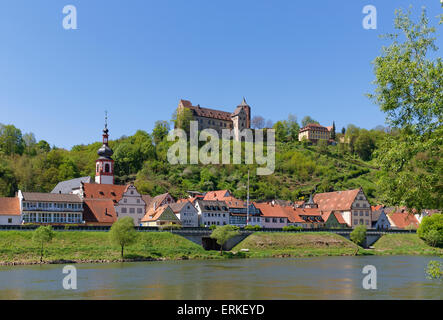 Senken Sie Rothenfels Burg Rothenfels, Main, Spessart, Mainfranken, Franken, Franken, Bayern, Deutschland Stockfoto