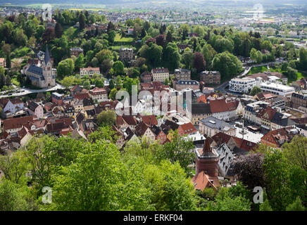 Altstadt, Blick vom Plassenburg Castle, Kulmbach, Oberfranken, Franken, Bayern, Deutschland Stockfoto