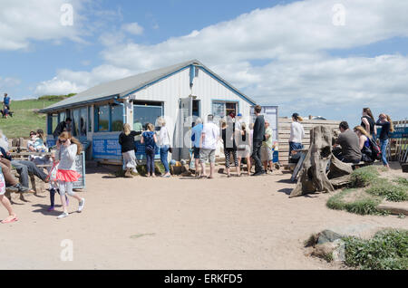 Das Strandhaus am südlichen Milton Sands, Thurlestone, South Hams, Devon Stockfoto