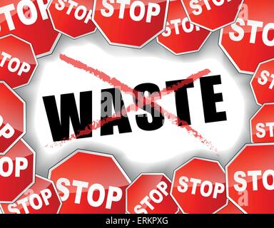 Vektor-Illustration von Stop Abfallkonzept Hintergrund Stock Vektor