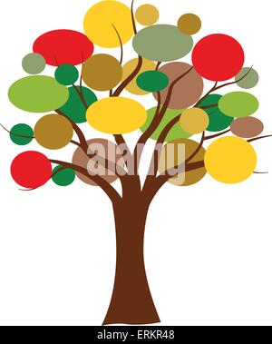 Vektor-Illustration der bunte Baum auf weißem Hintergrund Stock Vektor