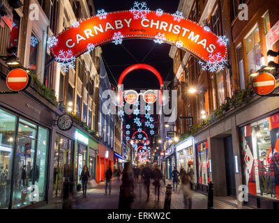 Weihnachtsbeleuchtung, Carnaby Street, London, England, Vereinigtes Königreich, Europa Stockfoto