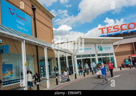 Beaumont-Einkaufszentrum, Leicester LE4 1DS. Die Website ist Eigentum von British Land PLC. Stockfoto