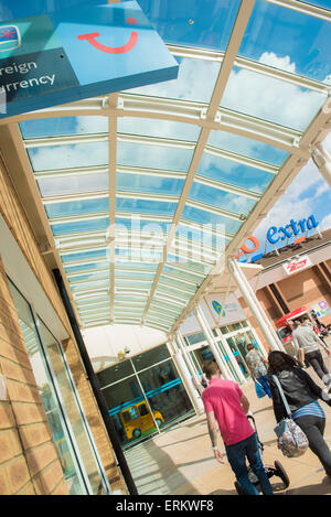 Beaumont-Einkaufszentrum, Leicester LE4 1DS. Die Website ist Eigentum von British Land PLC. Stockfoto