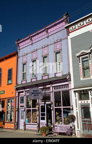 Gebäude entlang der Main Street, Silverton, Colorado, Vereinigte Staaten von Amerika, Nordamerika Stockfoto