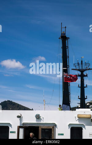 Die interisland Fähre unterwegs von Picton nach Wellington in Neuseeland. Stockfoto