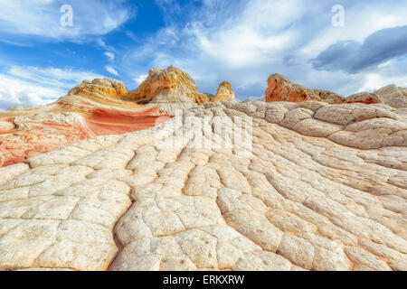 Plateau von weißen und roten Sandstein, Vermilion Klippen. Im Bereich der weißen Tasche auf dem Paria Plateau im nördlichen Arizona, USA. Stockfoto