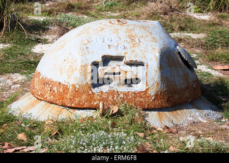 Ersten Weltkrieg Panzerturm als eine sofortige Pillbox, eine letzte Verteidigungslinie im Bedarfsfall während des zweiten Weltkriegs, Schlacht von Midway National Memorial wurde hatte eingerichtet Stockfoto