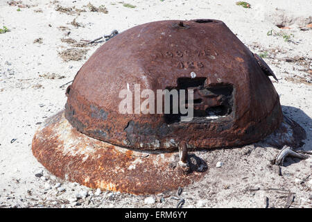 Ersten Weltkrieg Panzerturm als eine sofortige Pillbox, eine letzte Verteidigungslinie im Bedarfsfall während des zweiten Weltkriegs, Schlacht von Midway National Memorial wurde hatte eingerichtet Stockfoto