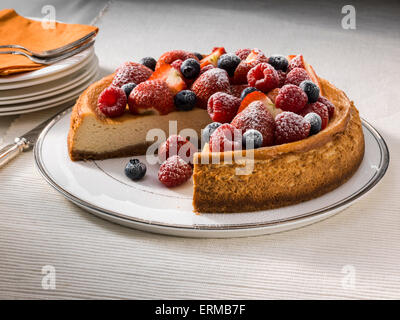 Vanille Agave Käsekuchen Stockfoto