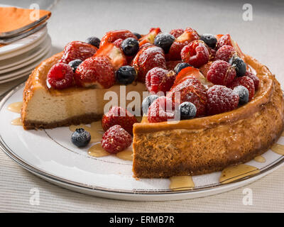 Vanille Agave Käsekuchen Stockfoto