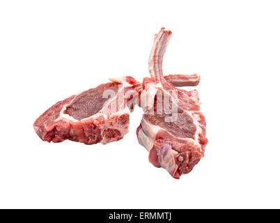 Rohe Lammkoteletts Stockfoto
