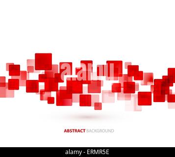 Rot transparent Quadrate Formen technischen Hintergrund. Vektor-Technologie-design Stock Vektor