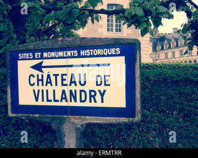 Der Ziergarten im Le Chateau Villandry in der Loire-Region von Frankreich Stockfoto