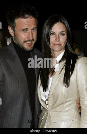 Courteney Cox Arquette und Ehemann David Arquette besuchen die "The Tripper" Los Angeles Premiere. Stockfoto