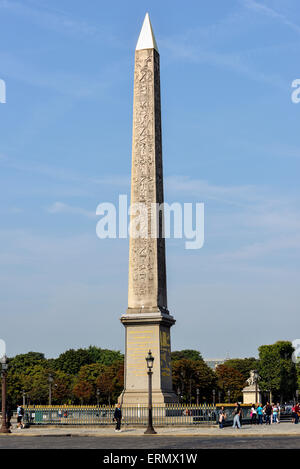 Obelisk von Luxor, Place De La Concorde, Paris, Frankreich Stockfoto