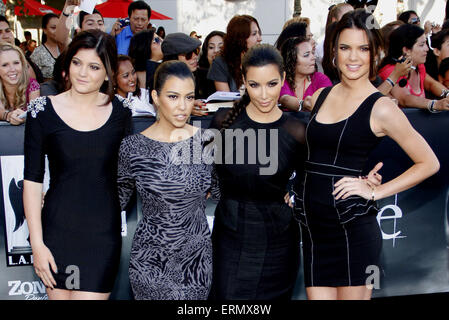 Kylie Jenner, Kourtney Kardashian, Kim Kardashian und Kendall Jenner Stockfoto