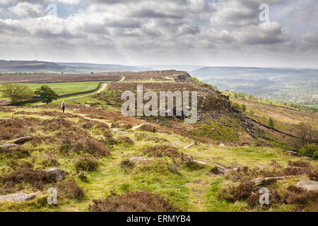 Baslow Rand gesehen vom Curbar Rand, Derbyshire, England Stockfoto