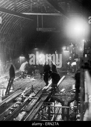 Work In Progress des neuen Clyde-Tunnels in Glasgow. 29. Dezember 1961. Stockfoto