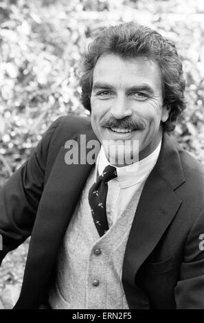 Tom Selleck, Schauspieler, Fototermin, London, 2. Mai 1985. Stockfoto