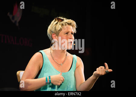 CAROLINE CRIADO-PEREZ auf dem Heu Literaturfestival 2015 Stockfoto