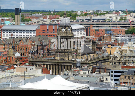 erhöhte Ansicht der Leeds Stadt erbaut 1858 von Cuthbert Brodrick Yorkshire Großbritannien entworfen Stockfoto