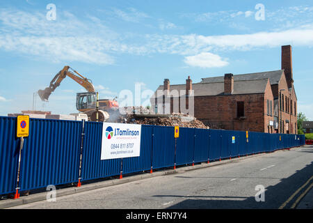 Abriss eines Gebäudes an der London Road in Nottingham, Nottinghamshire, England UK Stockfoto