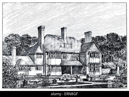1899 späten viktorianischen Häusern in Sutton Coldfield von Architekten Ernest Newton Stockfoto