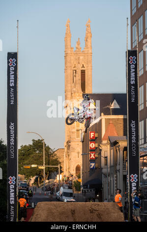 Austin, Texas, USA. 4. Juni 2015. Matt Buyten 5. Platz, X Games 2015 Moto X Step Up Finals in Austin, Texas, USA-Credit: J. Dennis Thomas / Alamy Live News Stockfoto