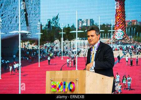 Mailand, Italien. 5. Juni 2015.  Feierliche Eröffnung des World Environment Day. Das diesjährige Thema ist "7 Milliarden Träume. Ein Planet. In Maßen konsumieren Sie". Bildnachweis: Sandro Tomada/Alamy Live-Nachrichten Stockfoto