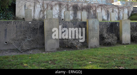 Deutsche militärische Kriegsgräber auf dem Friedhof der britischen Garnison Guernsey Stockfoto