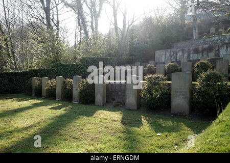 Deutsche militärische Kriegsgräber auf dem Friedhof der britischen Garnison Guernsey Stockfoto